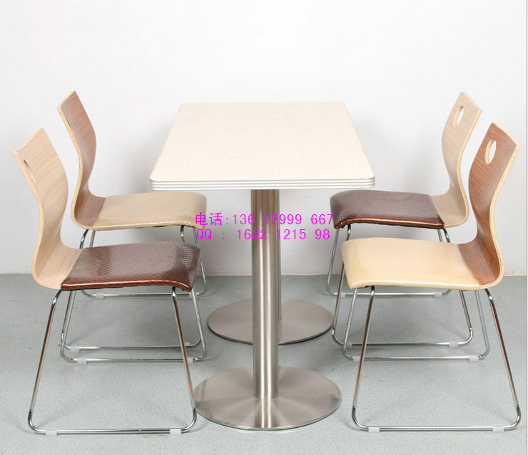 厂家批发快餐厅桌椅定制款式 不锈钢防火板餐桌