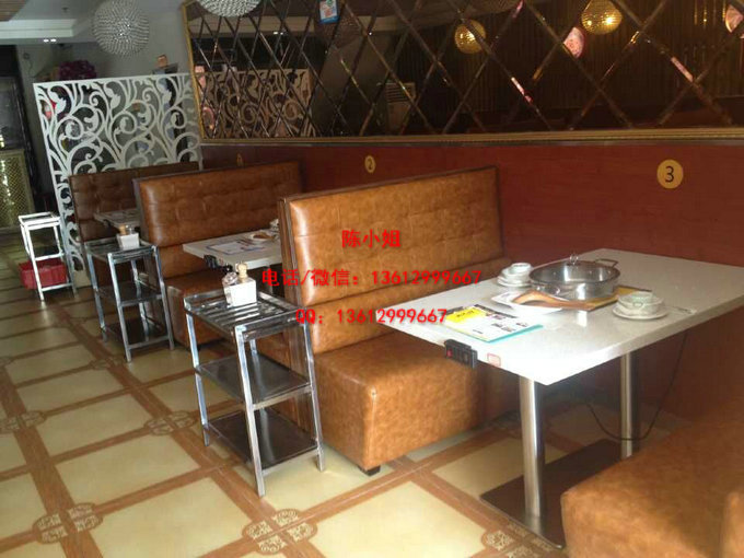 专业制定火锅店餐桌 软包卡座沙发定制款式