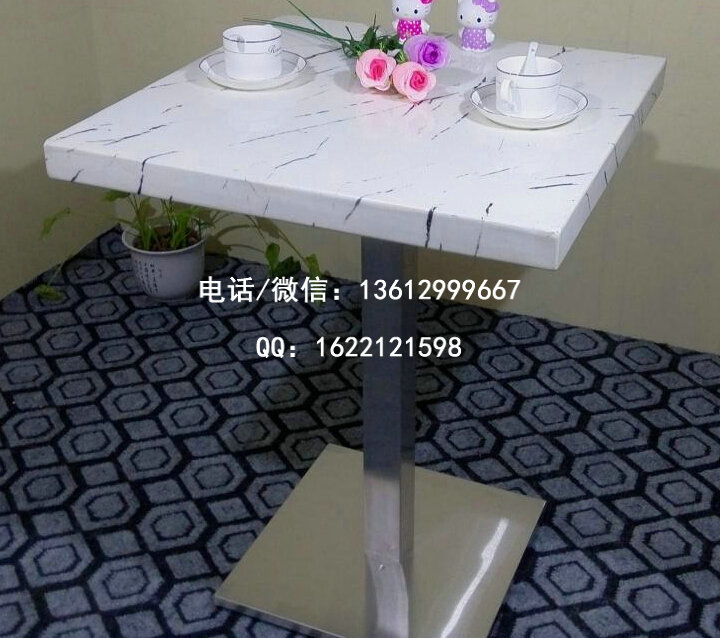 不锈钢大理石餐桌